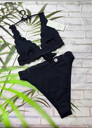 Раздельный купальник женский черные соты hunkemoller.