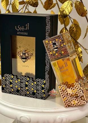 Женская парфюмированная вода lattafa perfumes atheeri (латтафа атери) 100 мл цветочные восточные сладкие стойкие шлейфовые