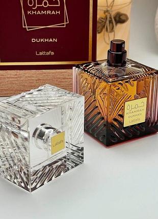 Lattafa khamrah dukhan edp 100 мл унисекс духи - дымные, восточные, пряные, сладкие, устойчивые, шлейфовые