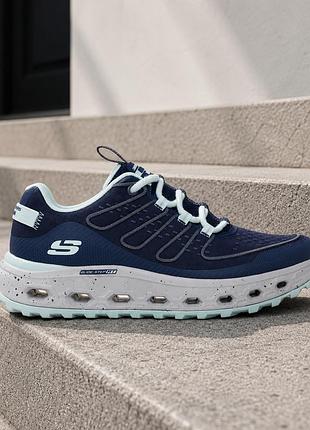 Оригинальные женские кроссовки skechers glide-step trail темно-синие р. 37