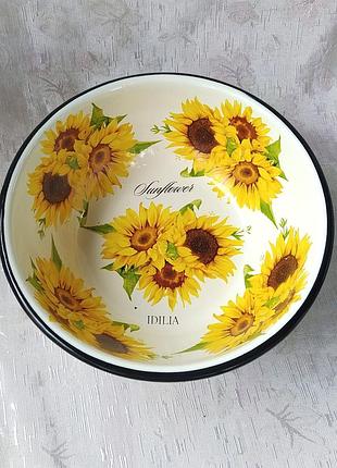 Миска эмалированная idilia "подсолнухи" (1,5 л)