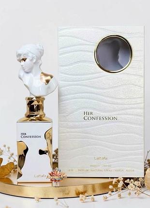 Женская парфюмированная вода lattafa perfumes her confession (латтафа хер конфешн) 100 мл сладкие пряные стойкие шлейфовые