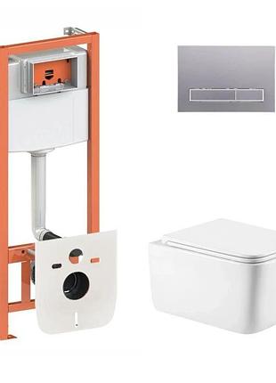 Готовое решение qtap для ванной комнаты: подвесной унитаз gemini ultra quiet 520 х 360 х 350 + комплект инсталляции nest 4 в 1