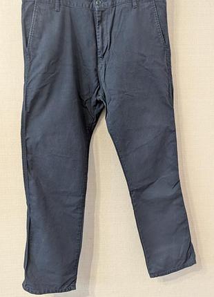 Мужские брюки carhartt station pant 36×32 xl, синие хлопок