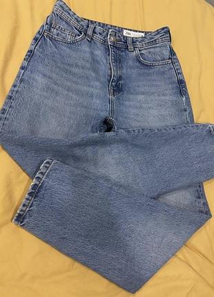 Джинси 👖 zara сині демісезон щільні