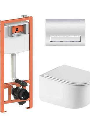 Готовое решение qtap для ванной комнаты: подвесной унитаз taurus ultra quiet 485 x 360 x 350 + комплект инсталляции nest 4 в 1