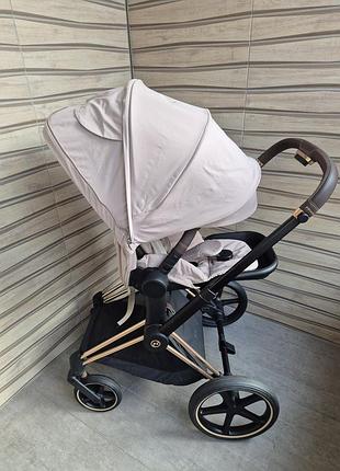 Прогулочная коляска cybex peam 4.0 cozy beige шасси rosegold