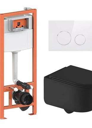 Готовое решение qtap для ванной комнаты: подвесной унитаз taurus ultra quiet 490 x 360 x 380 + комплект инсталляции nest 4 в 1