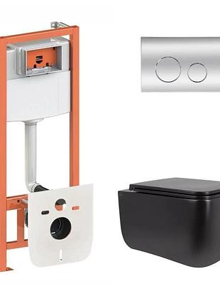 Готове рішення qtap для ванної кімнати: підвісний унітаз gemini ultra quiet 530 х 365 х 373 + комплект інсталяції nest 4 в 1
