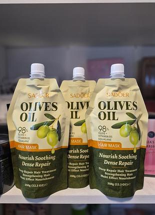 Маска для волосся sadoer olives oil nourish soothing dense repair hair mask, 350 г