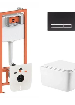 Готове рішення qtap для ванної кімнати: підвісний унітаз gemini ultra quiet 520 x 360 x 350 + комплект інсталяції nest 4 в 1