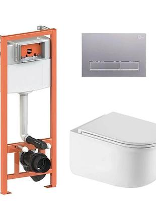 Готовое решение qtap для ванной комнаты: подвесной унитаз taurus ultra quiet 485 x 360 x 350 + комплект инсталляции nest 4 в 1