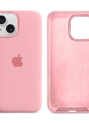 Чехол силиконовый silicone case full size для iphone 13 12 с микрофиброй внутри защитный pink