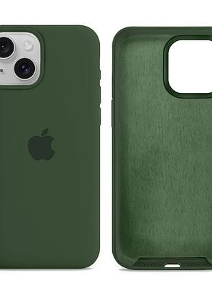 Чехол силиконовый silicone case full size для iphone 13 надежная защита от ударов и царапин цвет 54.atrovirens