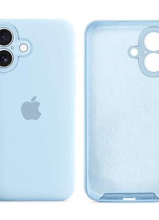 Чохол силіконовий silicone case full size з мікрофіброю для iphone 17 захист корпусу блакитний