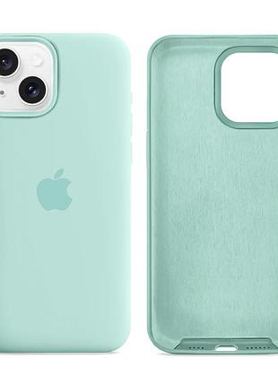 Чехол silicone case full size для iphone 13 силиконовый с микрофиброй внутри защитный 21.sea blue