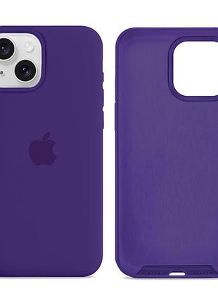 Чохол силіконовий silicone case full size для iphone 13 протиударний із мікрофіброю всередині пурпурний
