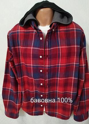 Рубашка мужская с капюшоном батал рубашка фланелевая от f&amp;f