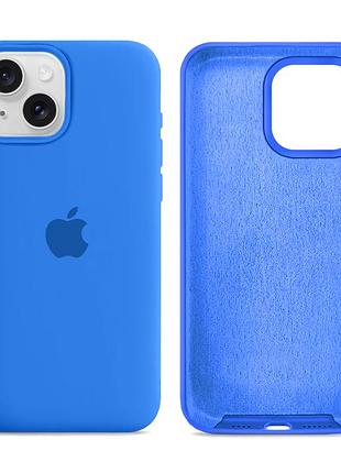 Чохол силіконовий silicone case full size для iphone 13 з мікрофіброю всередині захист від подряпин royal blue.