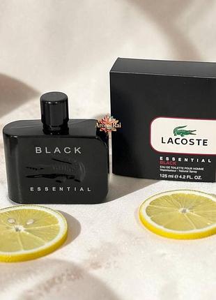 Мужская туалетная вода lacoste essential black (лакосте эссеншиал блэк) 100 мл водные свежие легкие стойкие шлейфовые