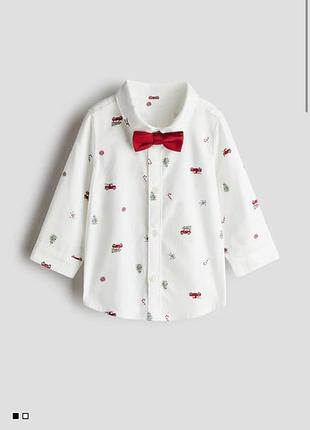 Сорочка h&m новорічний принт   новогодний рубашка
