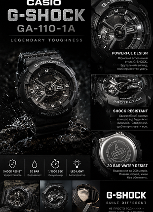 Оригинальные casio g-shock в черном цвете