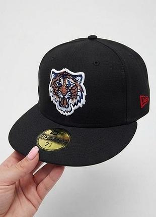 Кепка бейсболка оригинальная new era 59fifty detroit tigers черная (размер 7 1/8)