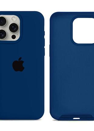Чохол силіконовий silicone case full size для iphone 13 pro max захисний із мікрофіброю всередині глибокий синій 70.deep navy