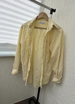 Жовта сорочка marks & spencer чоловіча / жіночий oversize