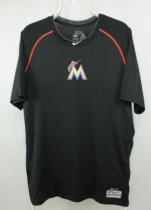 Компрессионная футболка mlb x nike pro combat miami marlins shirt