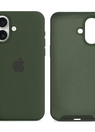 Чехол silicone case full size с микрофиброй для iphone 17 защита корпуса зеленый 71.cyprus green