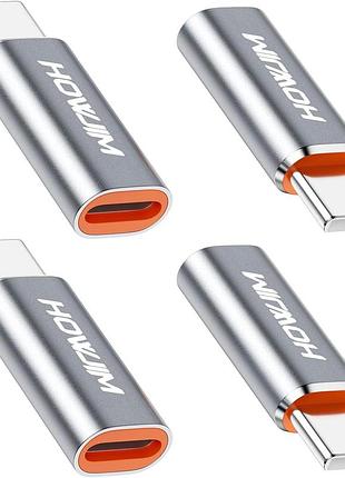 Адаптер lightning на usb-c, 4 шт., pd27w/66w qc100w, швидка зарядка та передача даних, роз'єм lightning на usb-c для m-acbook ipho