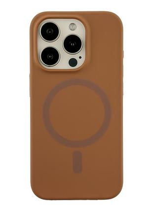 Чехол силиконовый glow silicone case с magsafe для iphone 15 pro новая защита камеры коричневый