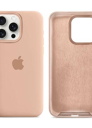 Чохол силіконовий silicone case full size для iphone 16 pro max з мікрофіброю всередині захист від ударів 19.pink sand