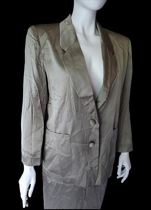 Винтажный шелковый костюм\100% шелк\ jean michaud/power-dressing ➡️ размер s
