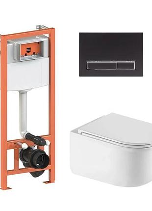 Готовое решение qtap для ванной комнаты: подвесной унитаз taurus ultra quiet 485 x 360 x 350 + комплект инсталляции nest 4 в 1
