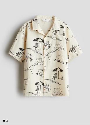 Бавовняна курортна сорочка h&m (1274219001) рубашка теніска гавайка