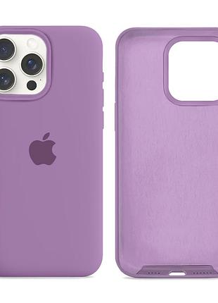 Чехол силиконовый silicone case full size для iphone 15 pro max с микрофиброй внутри защитный 68.blackcurrant
