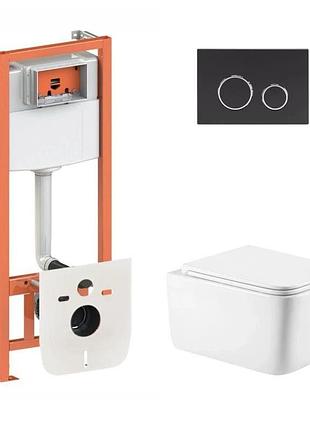 Готовое решение qtap для ванной комнаты: подвесной унитаз gemini ultra quiet 520 x 360 x 350 + комплект инсталляции nest 4 в 1