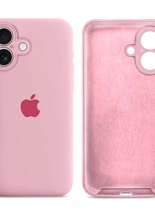 Чехол силиконовый silicone case full size с рамкой для iphone 17 защита от повреждений light pink