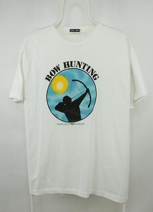 Рідкісна вінтажна футболка 80х років emporio armani bow hunting white t-shirt men’s