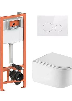 Готовое решение qtap для ванной комнаты: подвесной унитаз taurus ultra quiet 485 x 360 x 350 + комплект инсталляции nest 4 в 1