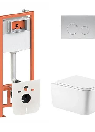 Готове рішення qtap для ванної кімнати: підвісний унітаз gemini ultra quiet 520 x 360 x 350 + комплект інсталяції nest 4 в 1
