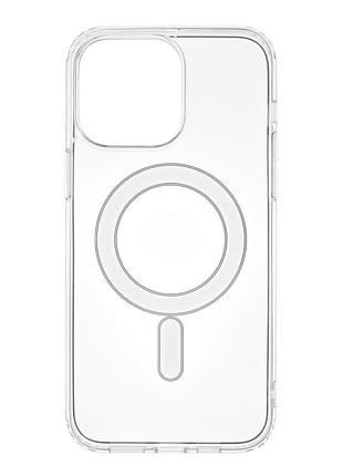 Чохол tpu clear case з magsafe для iphone 15 pro max прозорий протиударний із захистом камери