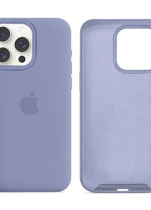 Чохол силіконовий silicone case full size для iphone 13 pro max з мікрофіброю всередині захисний lavender grey