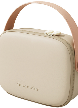 Силиконовая косметичка fungoofun, дорожная сумка для косметики и аксессуаров с ручкой на молнии, кремовая