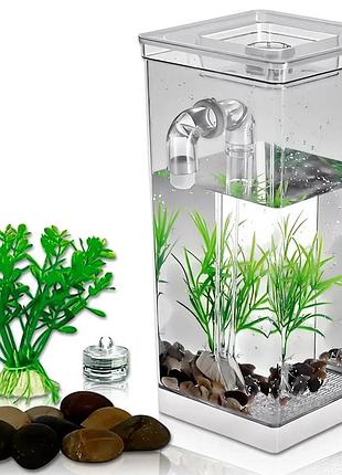 Уценка! аквариум для рыбок с системой самоочистки и светодиодной подсветкой my fun fish (повреждение корпуса 3243)