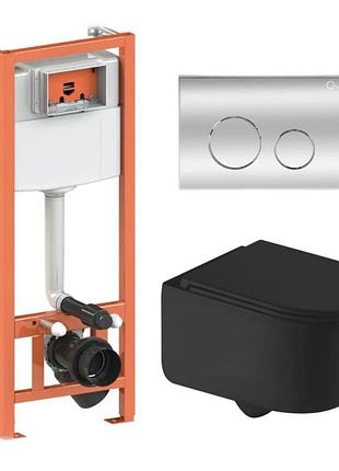 Готовое решение qtap для ванной комнаты: подвесной унитаз taurus ultra quiet 490 x 360 x 380 + комплект инсталляции nest 4 в 1