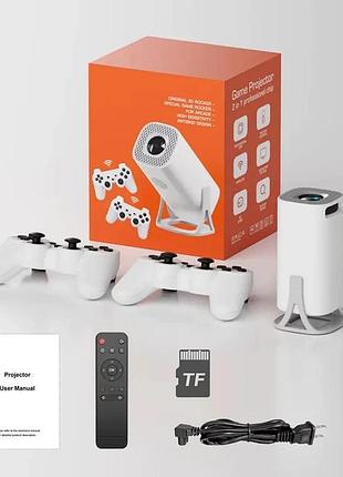 Проектор видео-игровой с джойстиками + пульт управления android projector ha-199 белый