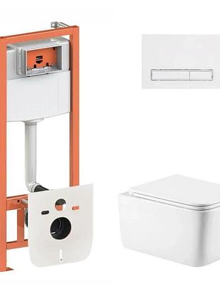Готовое решение qtap для ванной комнаты: подвесной унитаз gemini ultra quiet 520 x 360 x 350 + комплект инсталляции nest 4 в 1